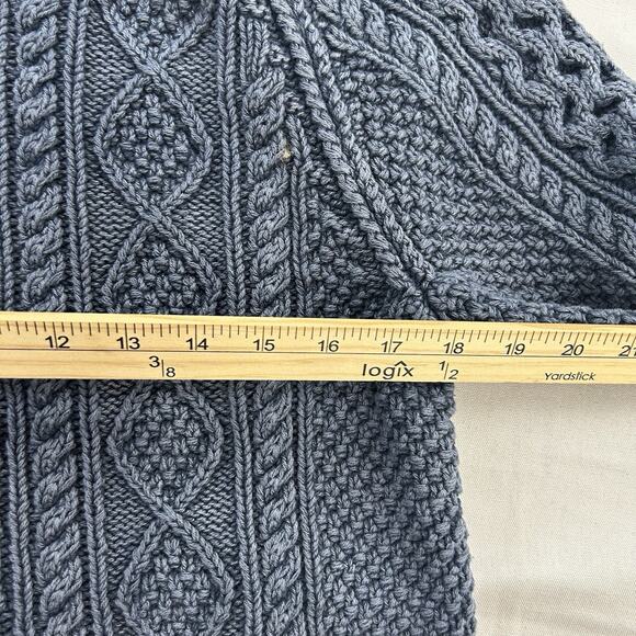 LL Bean Women's Signature Cotton Fisherman Tunic Sweater Large Washed Blue M - Picture 7 of 7